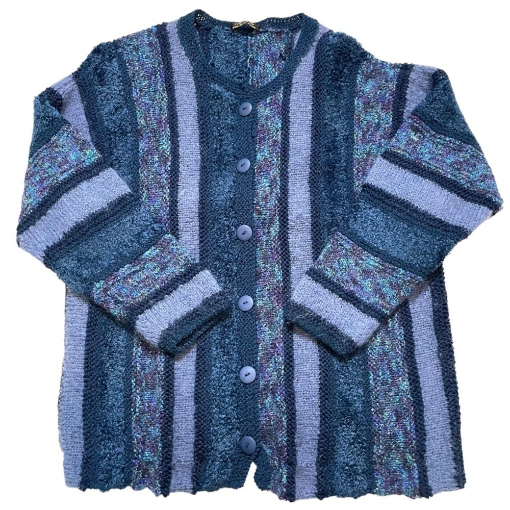 VTG 3D knit grandma cardigan sweater XL